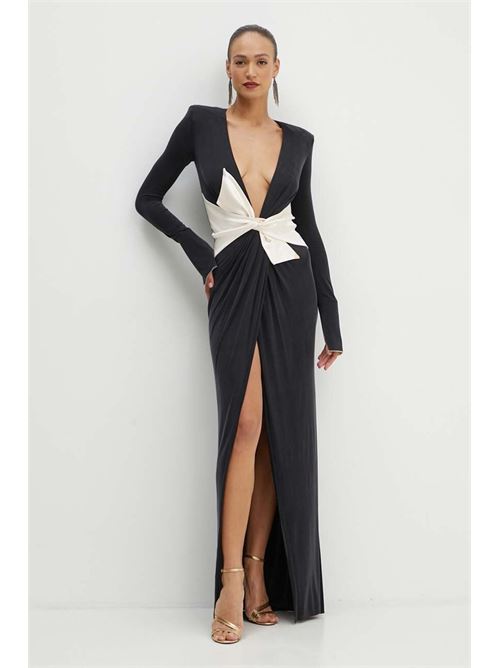 Red carpet dress in draped jersey with sash ELISABETTA FRANCHI | AB64446E2.685